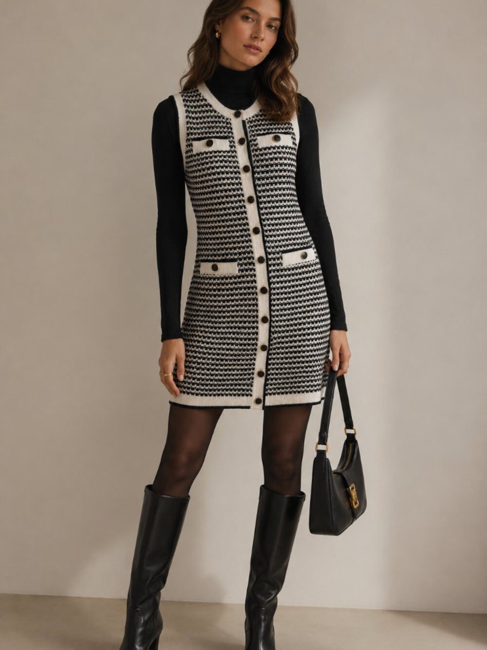 Tuckernuck Pomander Place Bardot Mini Dress Medium NWT Navy White Knit - Picture 2 of 11